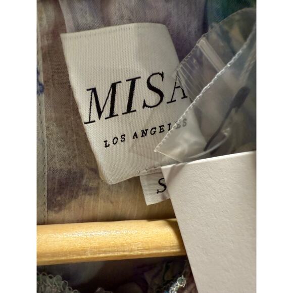 MISA Los Angeles Ella Flowy Romantic Pastel Watercolor Dress Small NWT $410 - Picture 2 of 6